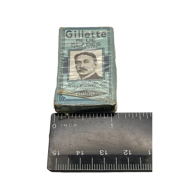 VINTAGE KING GILLETTE BLUE BLADE 8 Individual Blades USA 1 Sealed- 1 Open Box - Picture 14 of 14